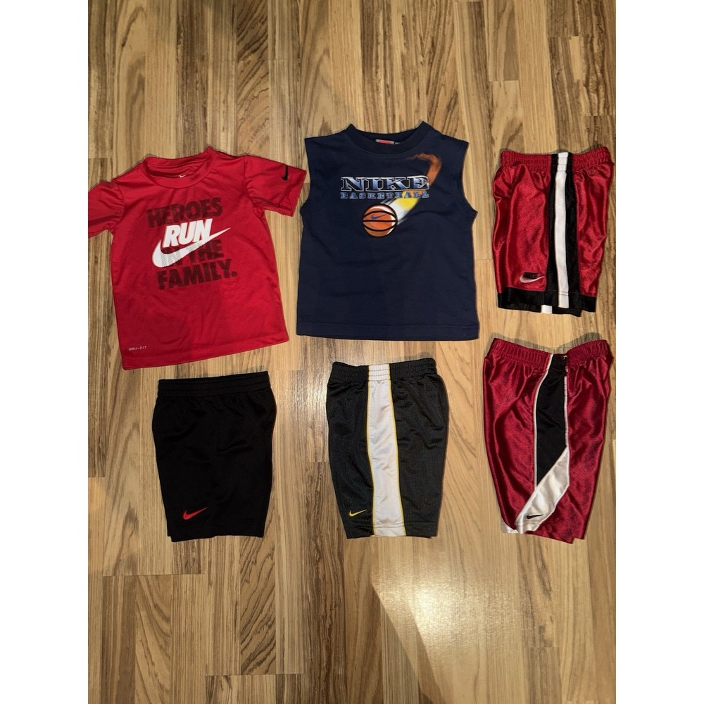 Nike Boys Sz 4 Lot Dri-fit‎ T-shirt Shorts Cotton Vintage Tank Top Sleeveless